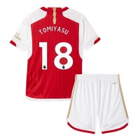 Dres Arsenal Takehiro Tomiyasu #18 Domaci za djecu 2023-24 Kratak Rukav (+ kratke hlače)